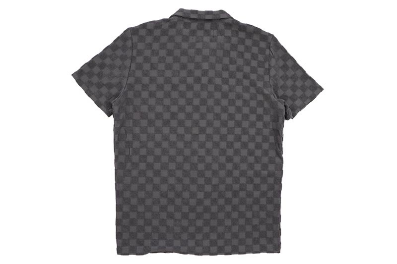 REASON CLOTHING CHECKERBOARD TOWEL SHORT SLEEVE BUTTON DOWN SHIRT (RSP-040:GREY)