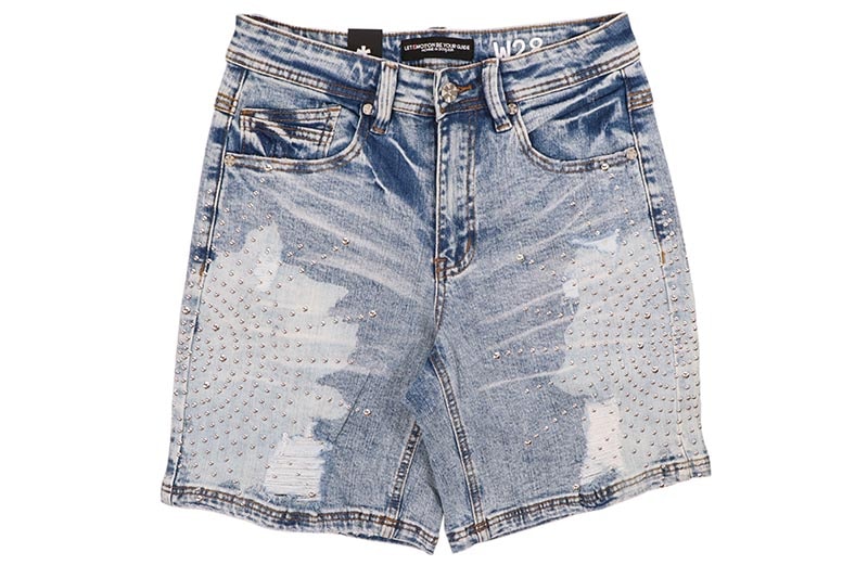 HOMME de DOULEUR STUDDED BURST SHORTS (568:MED BLUE)