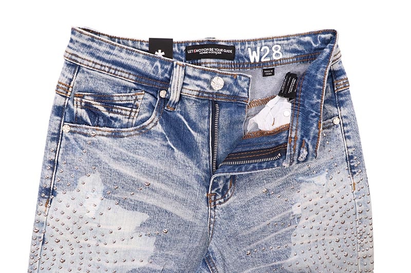 HOMME de DOULEUR STUDDED BURST SHORTS (568:MED BLUE)