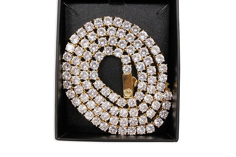 KING ICE 5MM SINGLE ROW TENNIS CHAIN (14K GOLD)