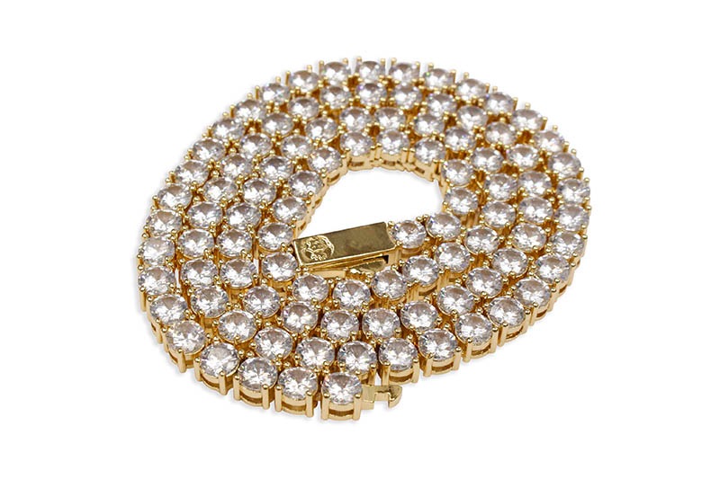 KING ICE 5MM SINGLE ROW TENNIS CHAIN (14K GOLD)