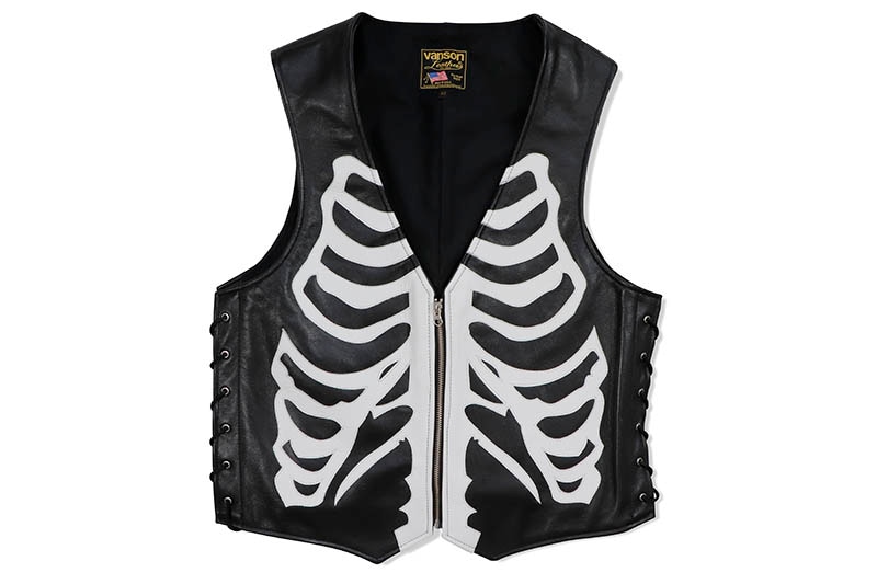 バンソンレザーベスト VANSON LEATHERS BONE VEST (VZLB:BLACK
