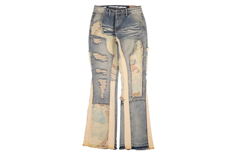 VOYAGE STUDIO PURE DIGITAL PRINT FLARE CARPENTER DENIM (51P01-DTB:DIRTY TINTED BLUE)