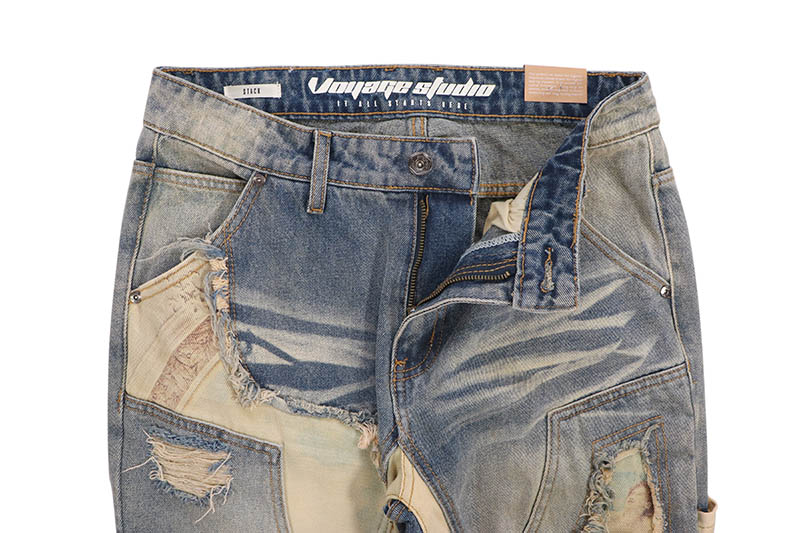 VOYAGE STUDIO PURE DIGITAL PRINT FLARE CARPENTER DENIM (51P01-DTB:DIRTY TINTED BLUE)
