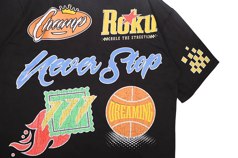 ROKU STUDIO NEVER STOP FADED BOXY TEE (RK1482094:BLACK)