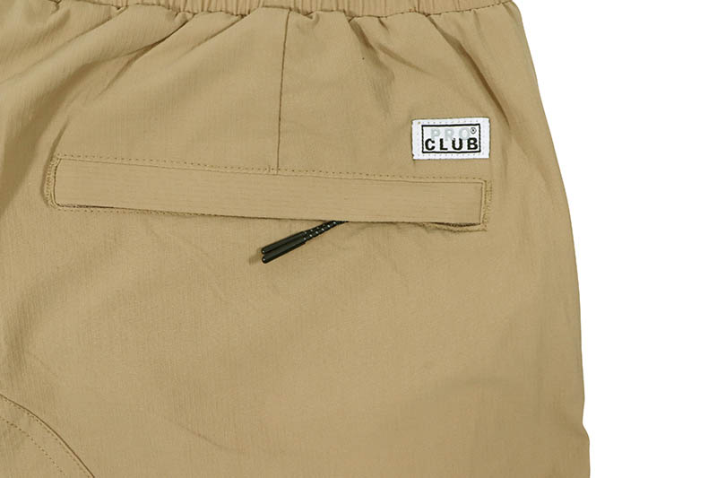 PRO CLUB COMFORT STRETCH NYLON CARGO SHORT - 9 1/2 INCH INSEAM (KHAKI) 13PC0506