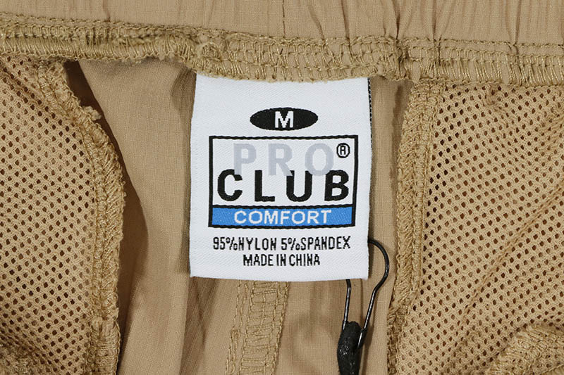 PRO CLUB COMFORT STRETCH NYLON CARGO SHORT - 9 1/2 INCH INSEAM (KHAKI) 13PC0506