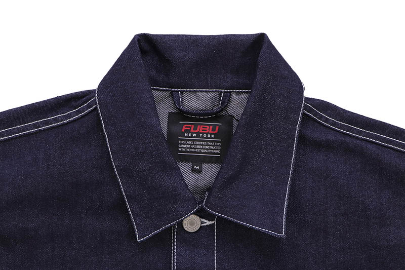 FUBU METALLIC DENIM JACKET (FAM-51304:NAVY)