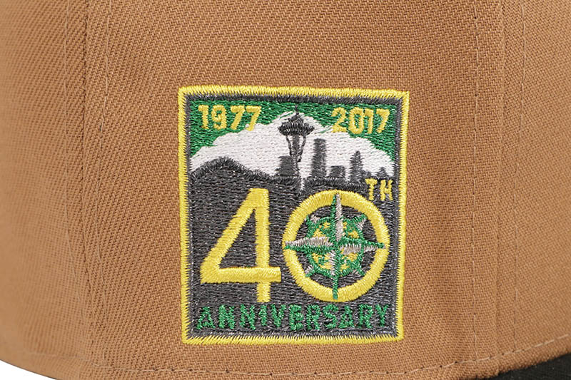 NEW ERA SEATTLE MARINERS 59FIFTY FITTED CAP (40TH ANNIVERSARY CUSTOM SIDE PATCH/GREY UNDER VISOR/LIGHT BRONZE BLACK) 14439535