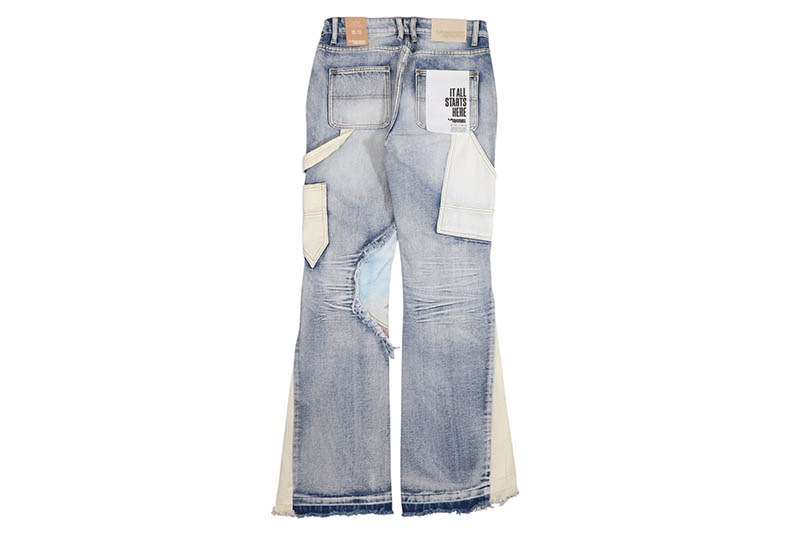 VOYAGE STUDIO PURE DIGITAL PRINT FLARE CARPENTER DENIM (51P01-LSB:LIGHT SAND BLUE)