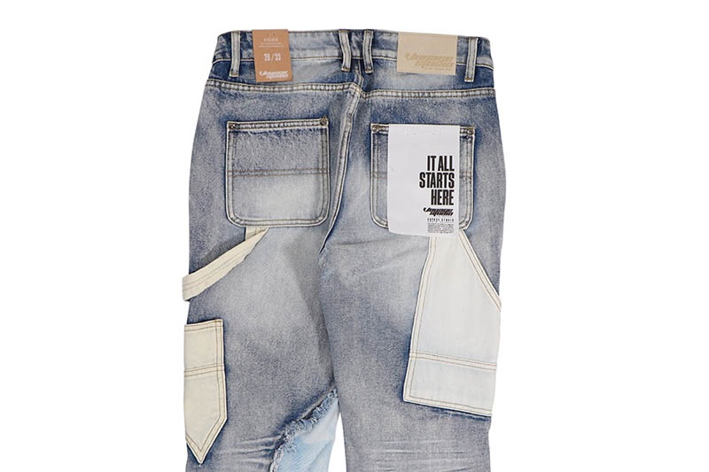 VOYAGE STUDIO PURE DIGITAL PRINT FLARE CARPENTER DENIM (51P01-LSB:LIGHT SAND BLUE)