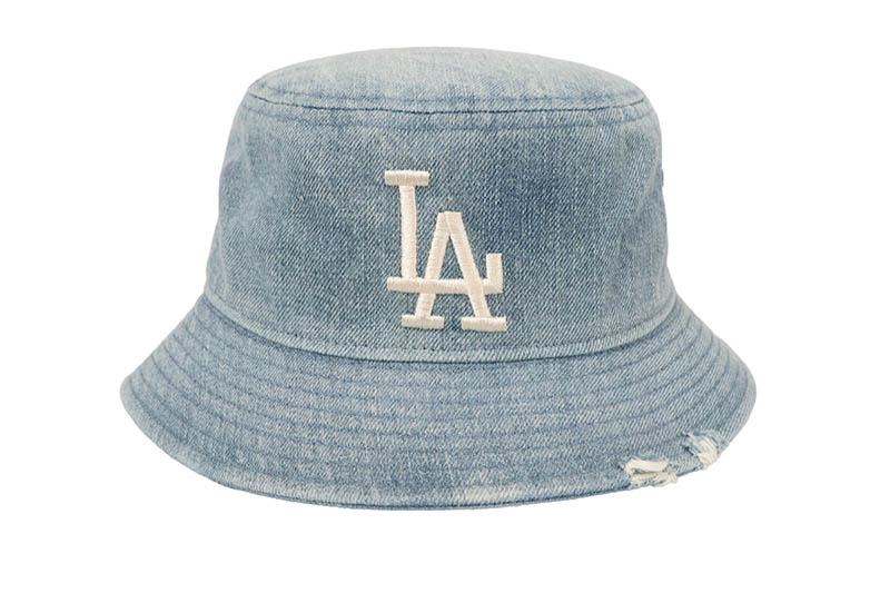 NEW ERA LOS ANGELES DODGERS DAMEGED DENIM BUCKET 01 (NAVY) 14744778