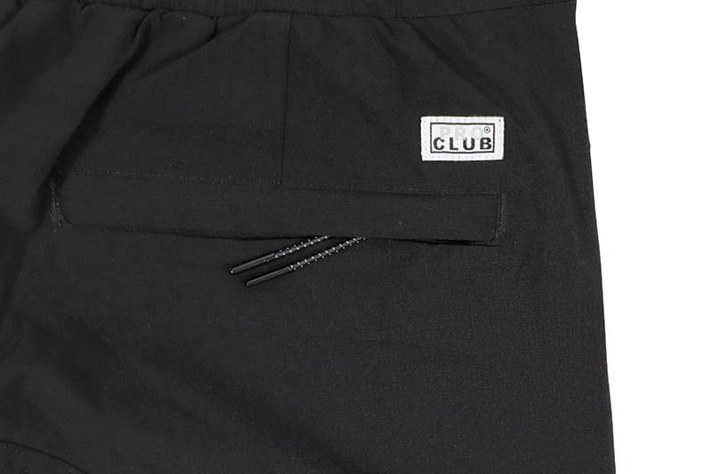 PRO CLUB COMFORT STRETCH NYLON CARGO SHORT - 9 1/2 INCH INSEAM (BLACK) 13PC0506
