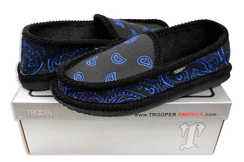 TROOPER EMBROIDERY HOUSE SHOES (KS-002E:BLACK/ROYAL)