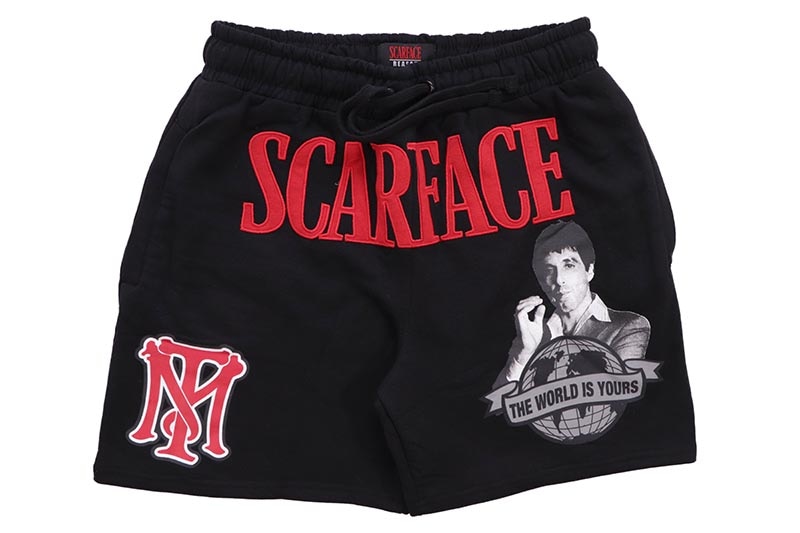 REASON CLOTHING SCARFACE FLEECE SHORT (SF-173:BLACK)