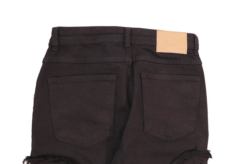 ROAR DENIM X FRAY STACKED FLARE JEANS (G52-641:JET BLACK)