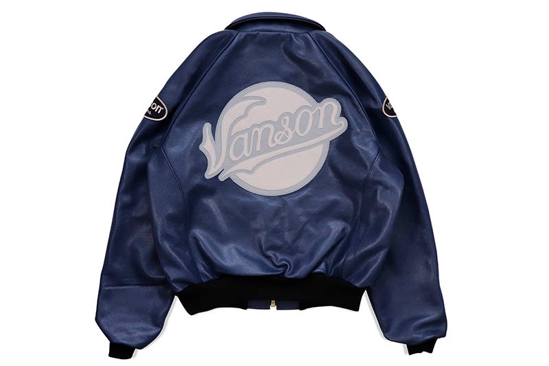 VANSON LEATHERS BRONX BOMBER JACKET (TJC:NAVY)