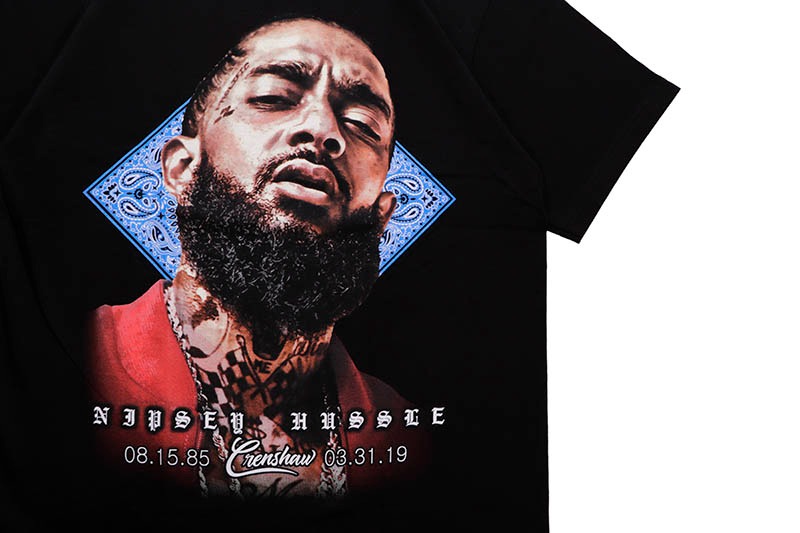 STREET WEAR SUPPLY R.I.P. NIPSEY HUSSLE T-SHIRT (BLACK)