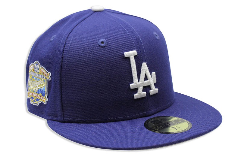 NEW ERA LOS ANGELES DODGERS 59FIFTY FITTED CAP (1958-1998 40TH ANNIVERSARY PATCH/DARK ROYAL)