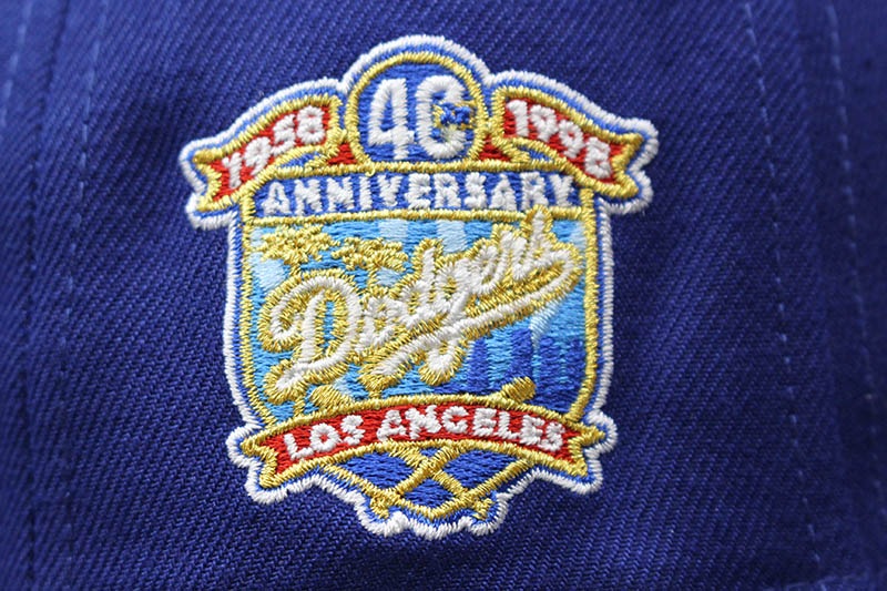 NEW ERA LOS ANGELES DODGERS 59FIFTY FITTED CAP (1958-1998 40TH ANNIVERSARY PATCH/DARK ROYAL)