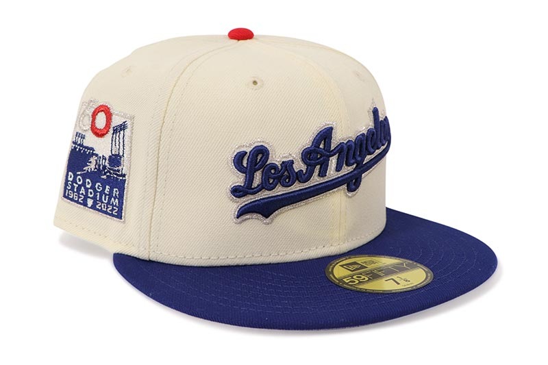 NEW ERA LOS ANGELES DODGERS 59FIFTY FITTED CAP (60TH ANNIVERSARY SIDE PATCH/GREY UNDER VISOR/CHROME ROYAL)