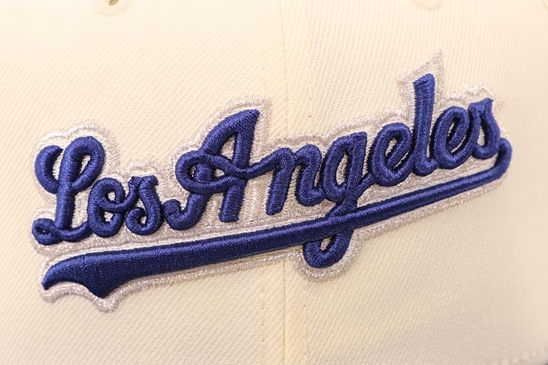 NEW ERA LOS ANGELES DODGERS 59FIFTY FITTED CAP (60TH ANNIVERSARY SIDE PATCH/GREY UNDER VISOR/CHROME ROYAL)