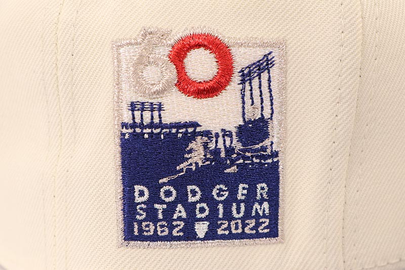 NEW ERA LOS ANGELES DODGERS 59FIFTY FITTED CAP (60TH ANNIVERSARY SIDE PATCH/GREY UNDER VISOR/CHROME ROYAL)