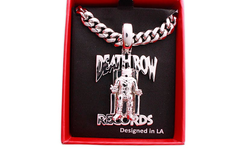 DEATH ROW RECORDS X KING ICE - DEATH ROW NECKLACE (WHITE GOLD)