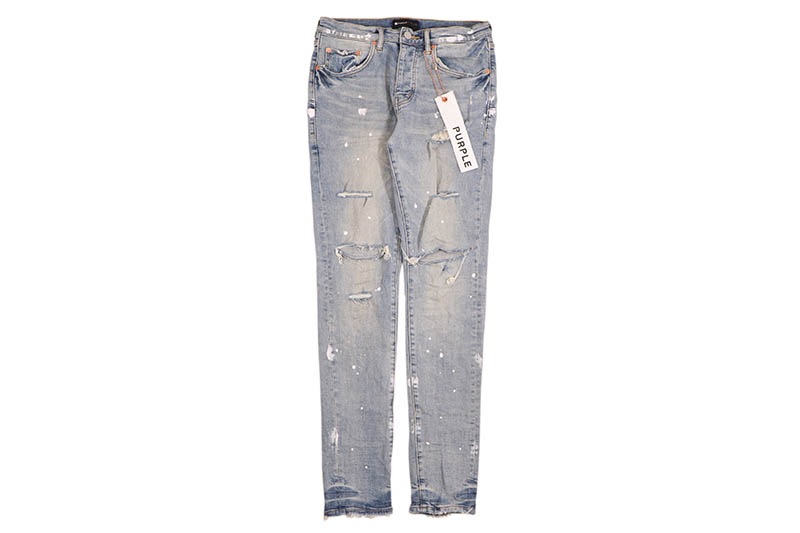 PURPLE BRAND LOW RISE SKINNY JEAN (P001LIP:LIGHT INDIGO PAINT)