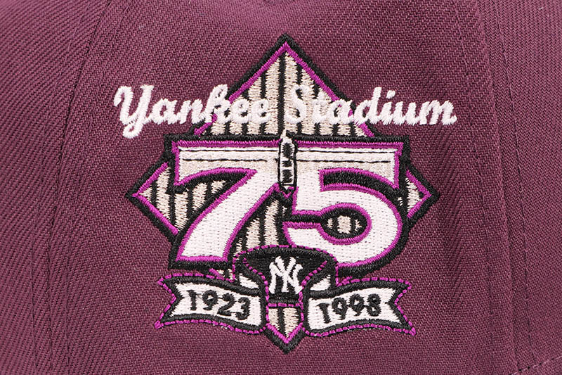 NEW ERA NEW YORK YANKEES 9FORTY AF ADJUSTABLE CAP (75TH ANNIVERSARY SIDE PATCH/GREY UNDER VISOR/BURGANDY)