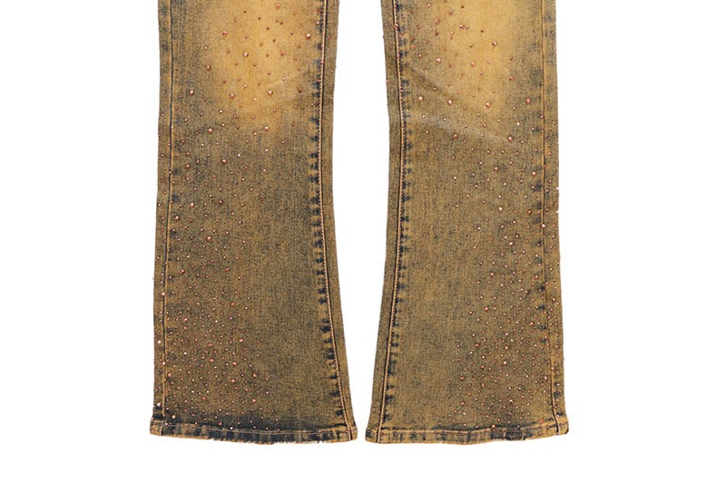 ROAR DENIM RHINESTONE STACKED FLARE DENIM (G52-669:RUST)