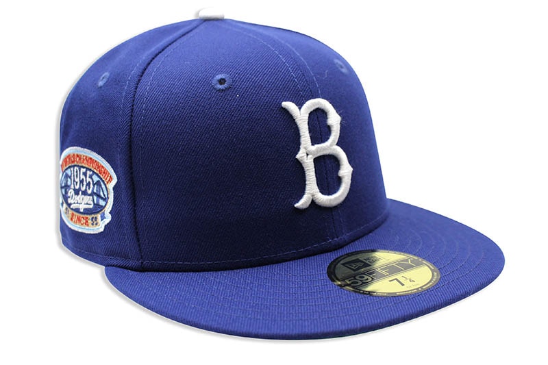 NEW ERA BROOKLYN DODGERS 59FIFTY FITTED CAP (1955 WORLD CHAMPIONSHIP PATCH/DARK ROYAL)