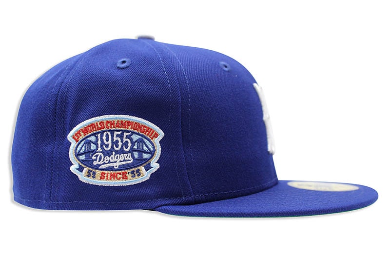 NEW ERA BROOKLYN DODGERS 59FIFTY FITTED CAP (1955 WORLD CHAMPIONSHIP PATCH/DARK ROYAL)