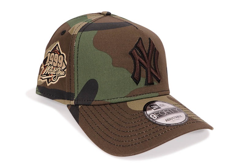 NEW ERA NEW YORK YANKEES 9FORTY AF ADJUSTABLE CAP (1999 WORLD SERIES SIDE PATCH/GREY UNDER VISOR/WOODLAND CAMO)