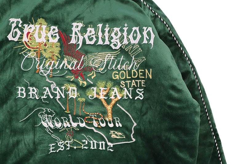TRUE RELIGION WESTERN VELVET BOMBER JACKET (108674:KALAMATA/IMPATIENS PINK)