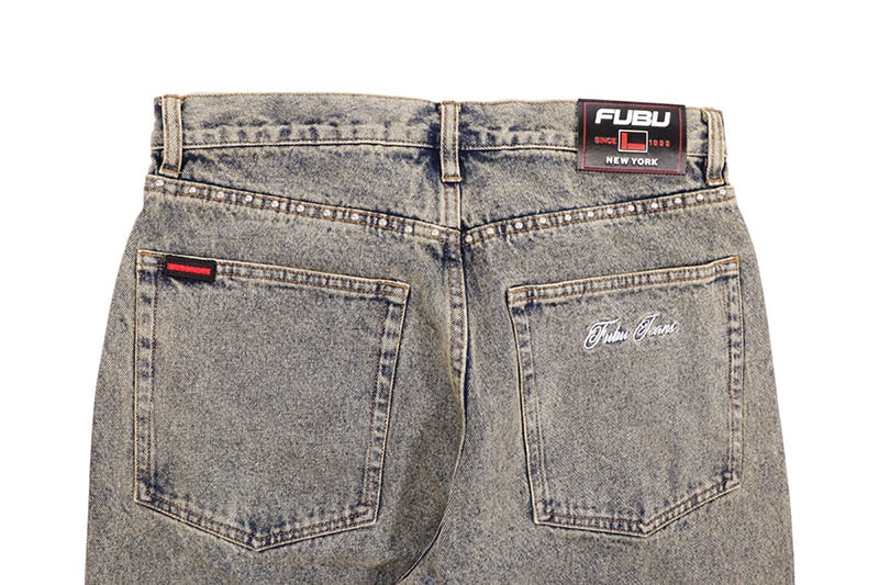 FUBU STUDS DENIM PANTS (FAM-52507:BROWN)