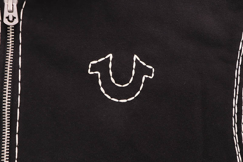 TRUE RELIGION SUPER QT BOXY ZIP HOODIE (110020:BLACK)