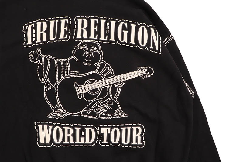 TRUE RELIGION SUPER QT BOXY ZIP HOODIE (110020:BLACK)