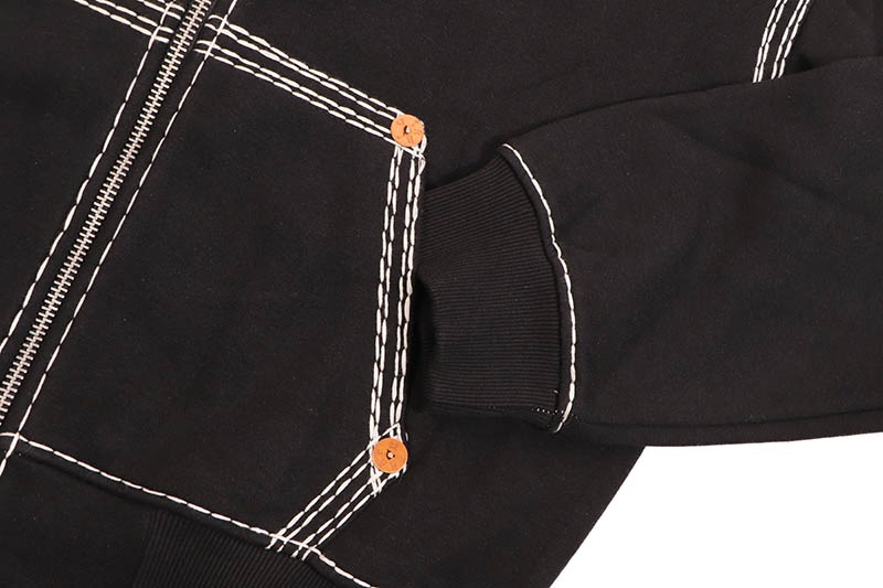 TRUE RELIGION SUPER QT BOXY ZIP HOODIE (110020:BLACK)