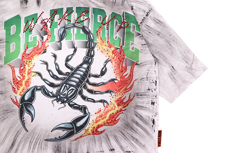 FIRST ROW BE FIERCE BURNING SCORPION CROPPED TEE (FRM1034:WHITE