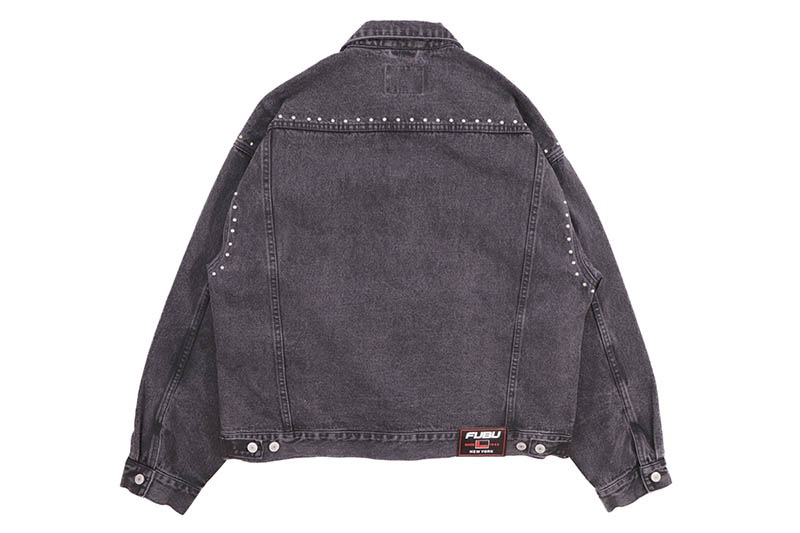 FUBU STUDS DENIM JACKET (FAM-52309:BLACK)