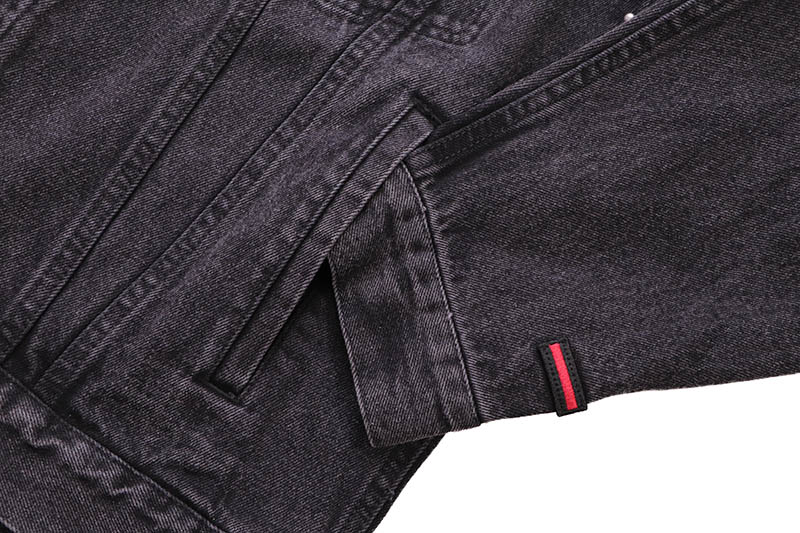 FUBU STUDS DENIM JACKET (FAM-52309:BLACK)