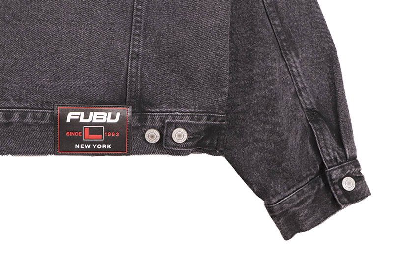 FUBU STUDS DENIM JACKET (FAM-52309:BLACK)