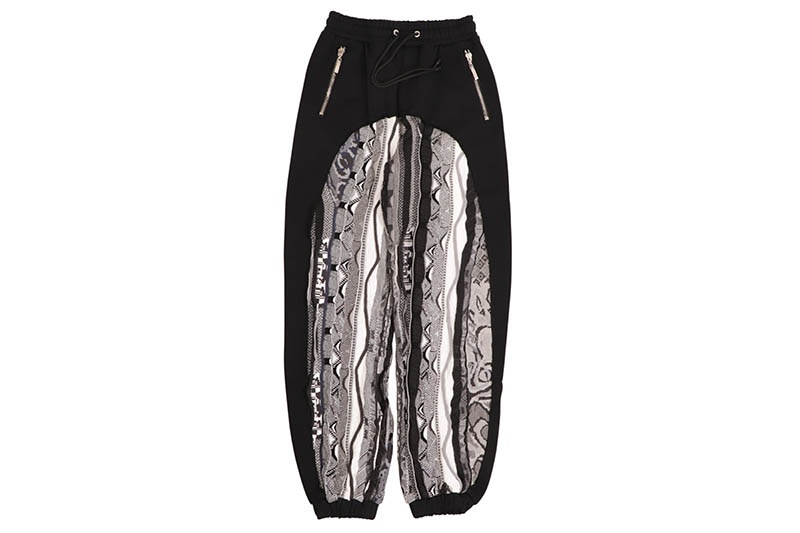 COOGI SWEATER PIECED FLEECE JOGGER (CG-KB-141:BLACK/GREY)