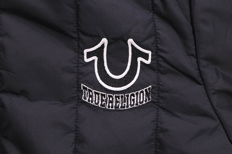 TRUE RELIGION HS LOGO QUILTED BOMBER JACKET (107823:BLACK)