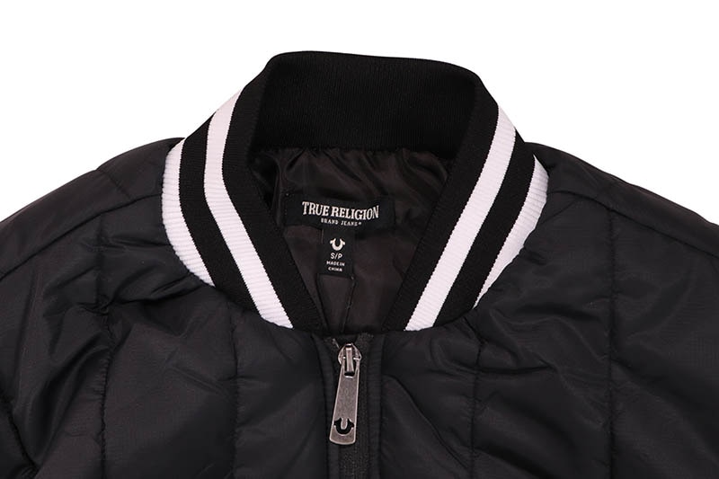 TRUE RELIGION HS LOGO QUILTED BOMBER JACKET (107823:BLACK)