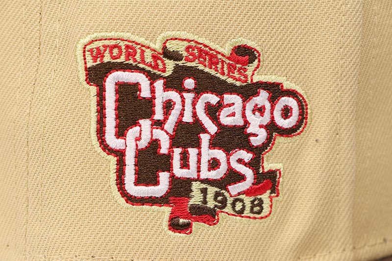NEW ERA CHICAGO CUBS 59FIFTY FITTED CAP (1908 WORLD SERIES CUSTOM SIDE PATCH/GREEN UNDER VISOR/VEGAS GOLD WALNUT) 70847661