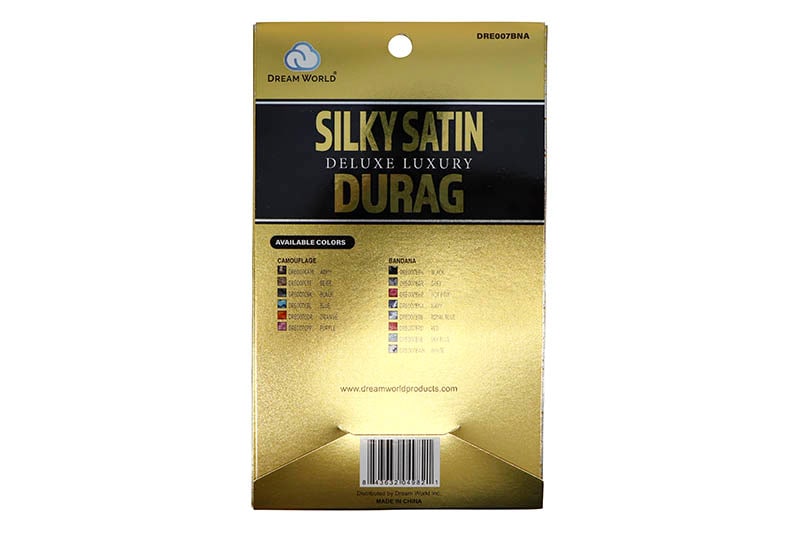 DREAM WORLD SILKY SATIN DELUXE LUXURY DU-RAG (DRE007BNA:NAVY