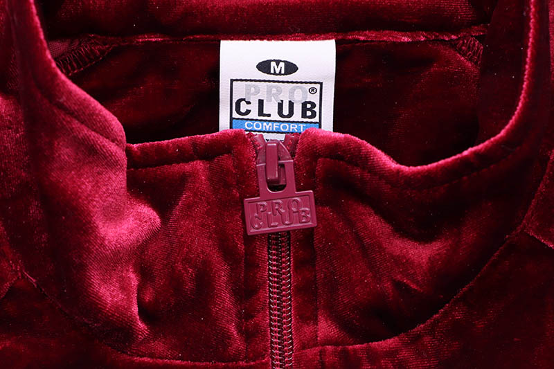 PRO CLUB COMFORT VELOUR TRACK JACKET (BURGUNDY) 16PC0303