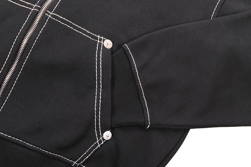 TRUE RELIGION BIG T CINCHED ZIP P HOODIE (109957:JET BLACK)